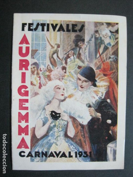 Otros art&iacute;culos de coleccionismo en papel: BARCELONA-FESTIVALES AURIGEMMA-CARNAVAL 1931-PUBLICIDAD ANTIGUA-VER FOTOS-(K-1689)