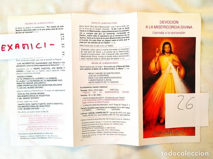 Otros art&iacute;culos de coleccionismo en papel: TR&Iacute;PTICO &rdquo;DEVOCI&Oacute;N A LA MISERICORDIA DIVINA - LLAMADA A LA CONVERSI&Oacute;N&rdquo; - Foto 1