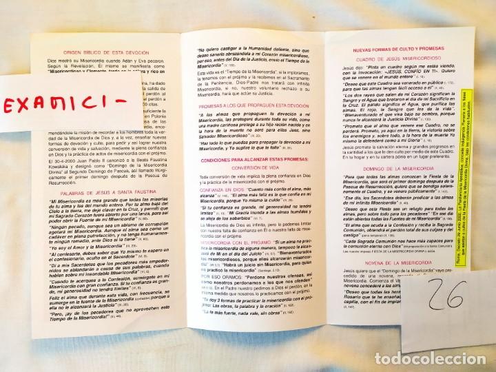 Otros art&iacute;culos de coleccionismo en papel: TR&Iacute;PTICO &rdquo;DEVOCI&Oacute;N A LA MISERICORDIA DIVINA - LLAMADA A LA CONVERSI&Oacute;N&rdquo; - Foto 2