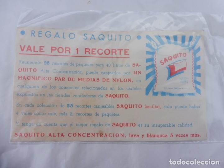 Otros art&iacute;culos de coleccionismo en papel: vale Saquito para canjear un par de medias de nylon Jaboner&iacute;as Pers&aacute;n, Sevilla