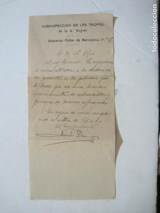 Otros art&iacute;culos de coleccionismo en papel: GOBIERNO MILITAR DE BARCELONA-SUBINSPECCION DE LAS TROPAS DE LA 4&ordf; REGION-VER FOTOS-(77.104)