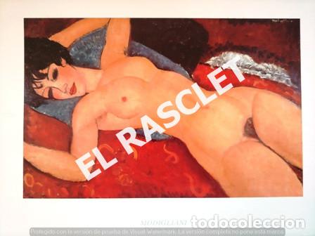 Paper Collecting Others: LAMINA REPRODUCCI&Oacute;N CUADRO DE MODIGLIANI - DESNUDO ACOSTADO - SIN ENMARCAR