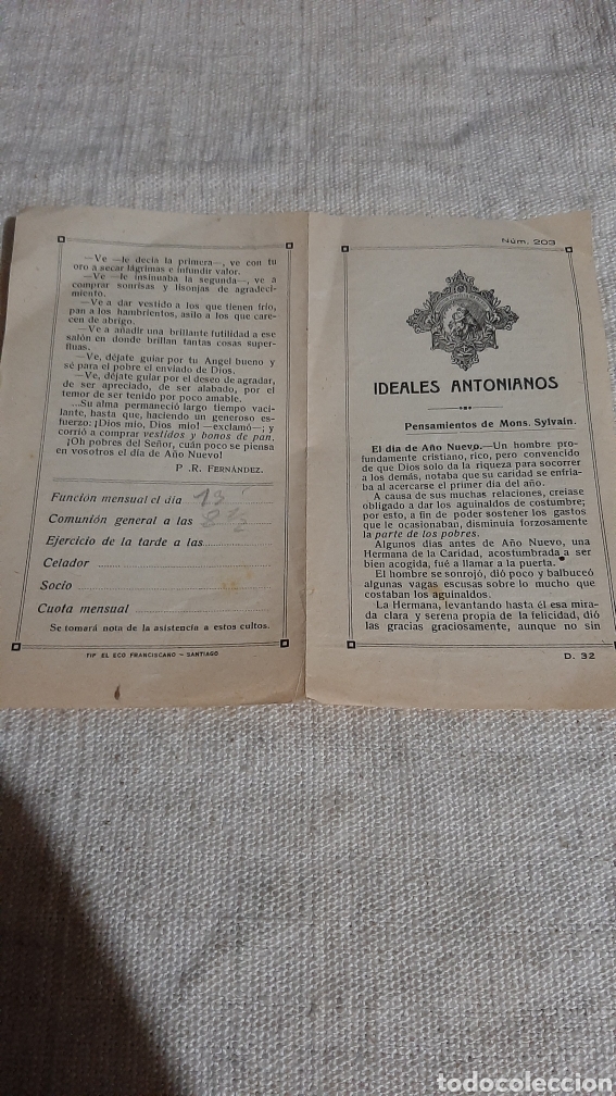 Sammelleidenschaft Andere Papierartikel: IDEALES ANTONIANOS PENSAMIENTOS DE MONS SYLVAIN