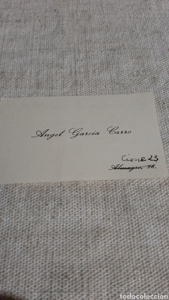 Sammelleidenschaft Andere Papierartikel: TARJETA VISITA &Aacute;NGEL GARC&Iacute;A CARRO