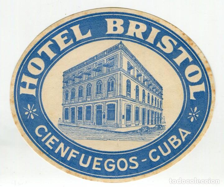 Otros Art&iacute;culos de Coleccionismo en Papel: CUBA CIENFUEGOS ETIQUETA HOTEL BRISTOL 10 X 9 CMS. APROX. A&Ntilde;OS 50
