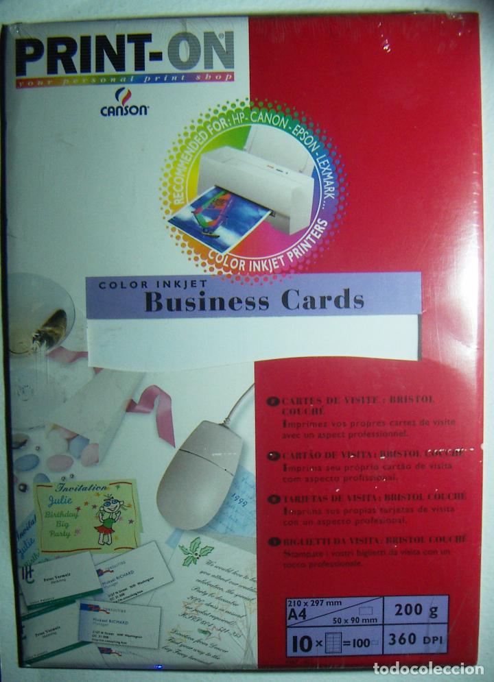 Otros Art&iacute;culos de Coleccionismo en Papel: PRINT-ON -CANSON-COLOR INKJET BUSINES CARDS 200 GR SIN ABRIR RETRACTILADO