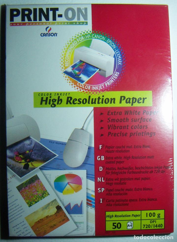 Outros artigos de papel: PRINT ON CANSON-COLOR INKJET 100 GR SIN ABRIR RETRACTILADO 50 HOJAS