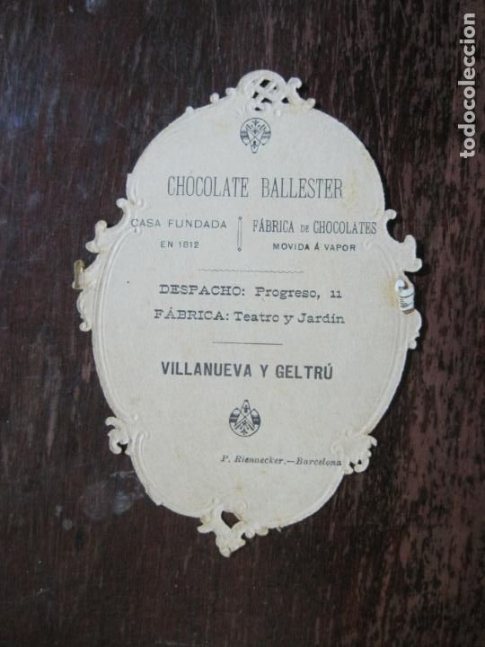 Outros artigos de papel: VILANOVA I LA GELTRU-CHOCOLASTE BALLESTER-PUBLICIDAD TROQUELADA-VER FOTOS-(77.185)