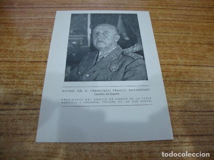 Otros Art&iacute;culos de Coleccionismo en Papel: HOJA PUBLICIDAD CATALOGO 1970 FRANCO PRESIDENTE COMITE FERIA SAN MIGUEL