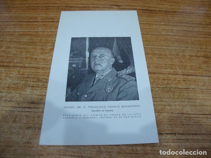 Otros Art&iacute;culos de Coleccionismo en Papel: HOJA PUBLICIDAD CATALOGO 1969 FRANCO PRESIDENTE COMITE FERIA SAN MIGUEL