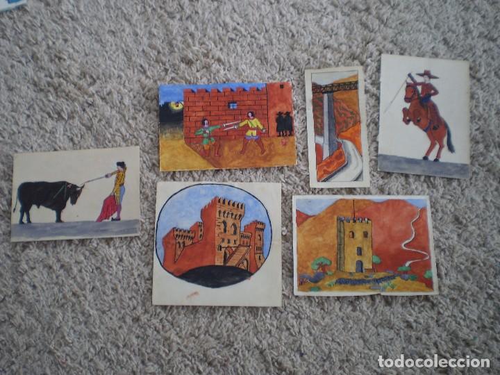Outros artigos de papel: COLECCION DE 6 ACUARELAS TAUROMAQUIA, CASTILLOS... FECHADAS EN LOS A&Ntilde;OS 20. TIENEN MAS DE 100 A&Ntilde;OS.