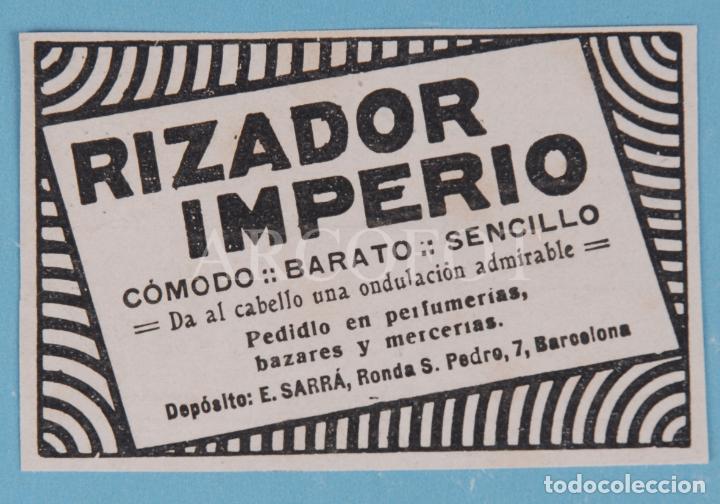 Otros Art&iacute;culos de Coleccionismo en Papel: 1921 - Anuncio publicitario de revista MUNDO GR&Aacute;FICO - RIZADOR IMPERIO