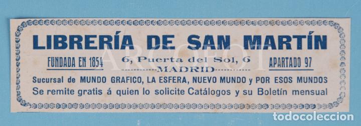 Otros Art&iacute;culos de Coleccionismo en Papel: 1921 - Anuncio publicitario de revista MUNDO GR&Aacute;FICO - LIBRER&Iacute;A DE SAN MART&Iacute;N - MADRID