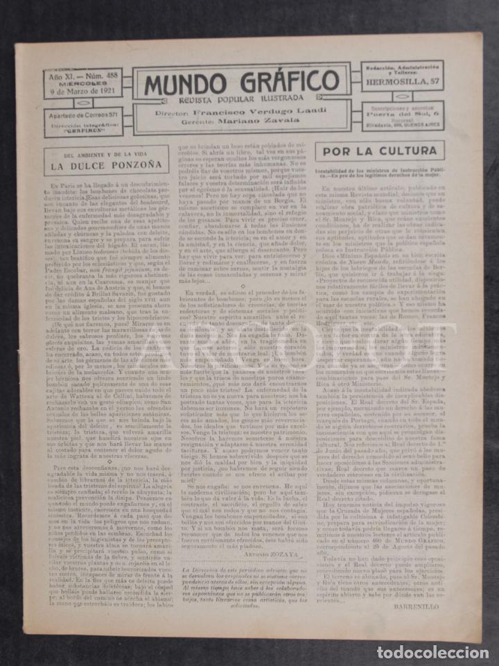 Otros Art&iacute;culos de Coleccionismo en Papel: 1921 - Cuadernillo de revista MUNDO GR&Aacute;FICO - Texto y Anuncios - VER FOTOS