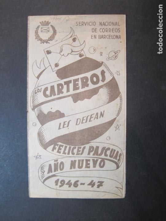 Outros artigos de papel: LOS CARTEROS-A&Ntilde;O 1946 1947-LIBRETO-SERVICIO NACIONAL CORREOS-FELICITACION ANTIGUA-VER FOTOS-(K-1795)