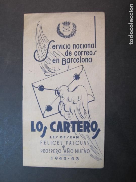 Outros artigos de papel: LOS CARTEROS-A&Ntilde;O 1942 1943-LIBRETO-SERVICIO NACIONAL CORREOS-FELICITACION ANTIGUA-VER FOTOS-(K-1797)