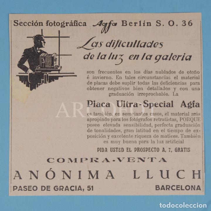Otros Art&iacute;culos de Coleccionismo en Papel: 1925 - Anuncio publicitario de revista MUNDO GR&Aacute;FICO - AGFA - VER FOTOS