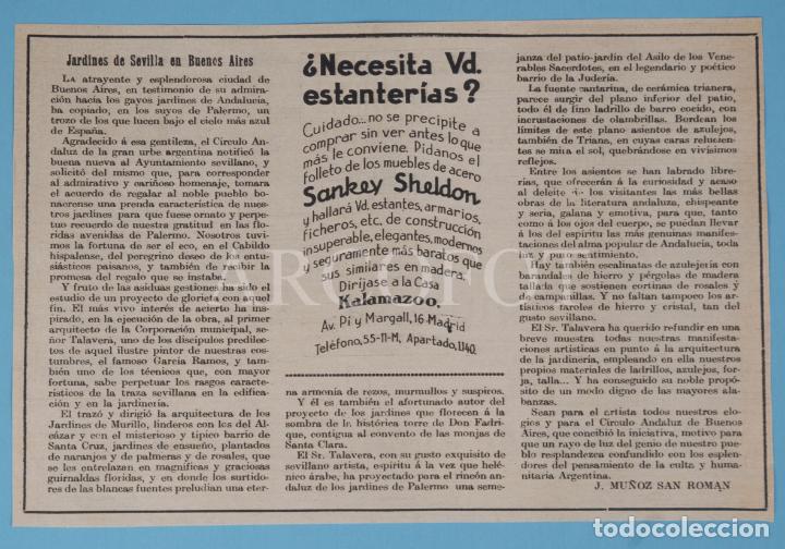 Otros Art&iacute;culos de Coleccionismo en Papel: 1925 - Anuncio publicitario de revista MUNDO GR&Aacute;FICO - MUEBLES DE ACERO SANKEY SHELDON - VER FOTOS