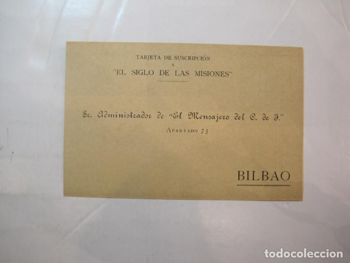 Outros artigos de papel: TARJETA DE SUSCRIPCION A EL SIGLO DE LAS MISIONES-BILBAO-VER FOTOS-(77.402)