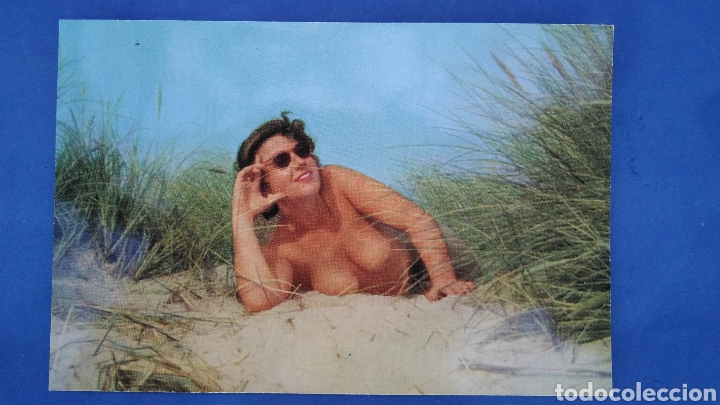 Altri oggetti di carta: Antigua foto mujer er&oacute;tica desnuda, 13 por 9 ctm