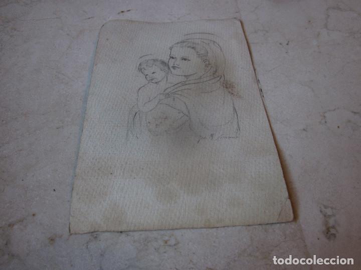 Otros art&iacute;culos de coleccionismo en papel: VIRGEN Y NI&Ntilde;O JESUS - DIBUJO A LAPIZ A&Ntilde;OS 50/60 - JOSE M SORIANO