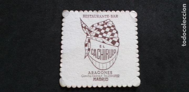 Outros artigos de papel: POSAVASOS-V28-MADRID-RESTAURANTE-BAR ARAGONES-EL CACHIRULO