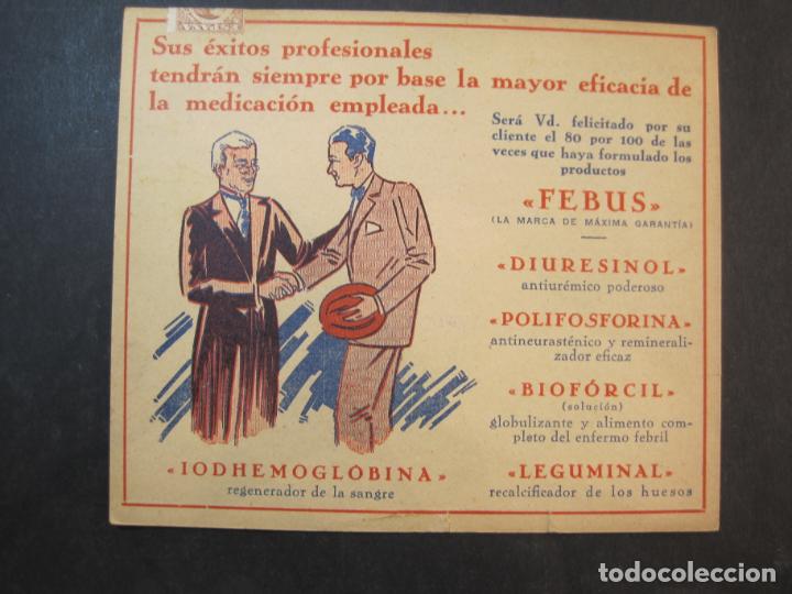 Outros artigos de papel: FARMACIA-FEBUS-PUBLICIDAD ANTIGUA-VER FOTOS-(K-1842)