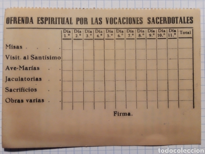 Outros artigos de papel: OFRENDA ESPIRITUAL POR LAS VOCACIONES SACERDOTALES - TARGETA