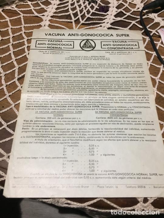 Collectionnisme Papier divers: Antiguo prospecto / folleto de farmacia vacuna anti-gonococica super a&ntilde;os 30-40