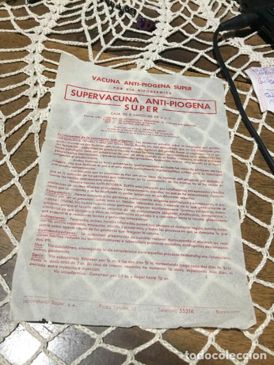 Otros Art&iacute;culos de Coleccionismo en Papel: Antiguo prospecto / folleto de farmacia vacuna supervacuna anti-piogena super a&ntilde;os 40