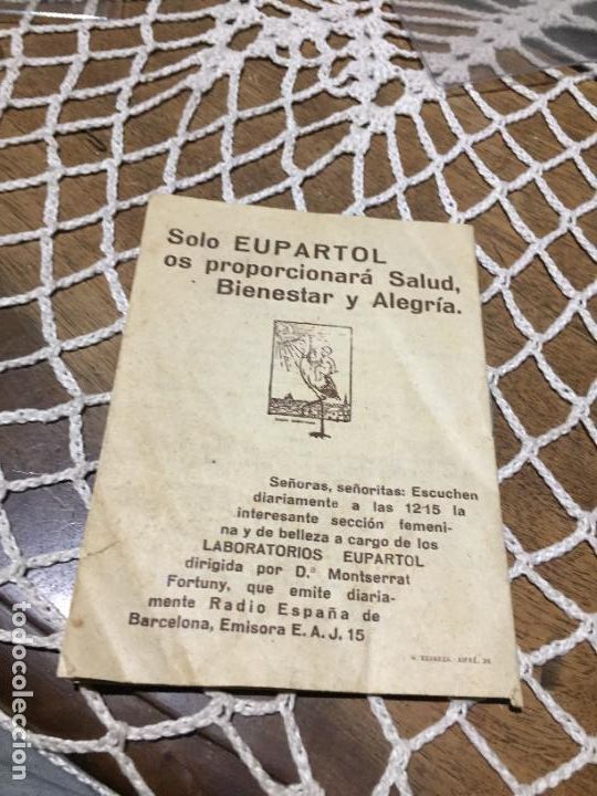 Paper Collecting Others: Antiguo prospecto / folleto de farmacia Eupartol os proporcionar&aacute; salud bienestar a&ntilde;os 30-40