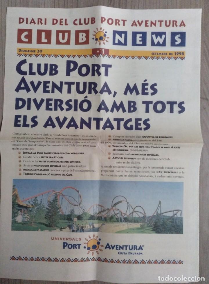 Otros Art&iacute;culos de Coleccionismo en Papel: diario 2 hojas club parque tematico port aventura 1998 (catalan) (B)