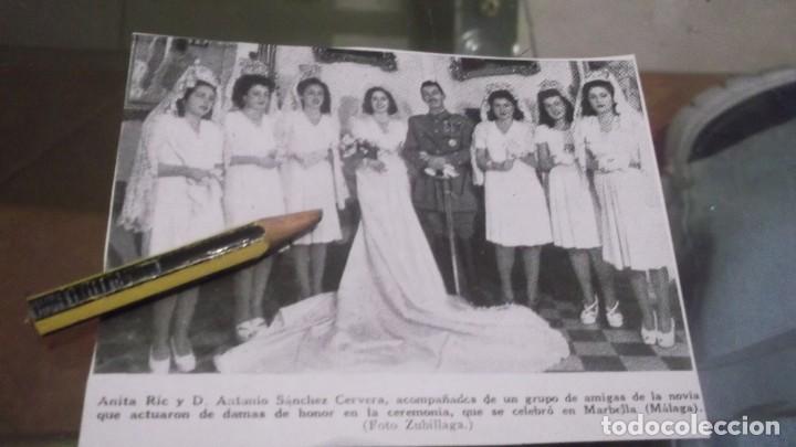 Otros Art&iacute;culos de Coleccionismo en Papel: RECORTE A&Ntilde;O 1951 - MARBELLA(M&Aacute;LAGA)BODA DE ANITA RIC Y ANTONIO S&Aacute;NCHEZ CERVERA , CON DAMAS DE HONOR