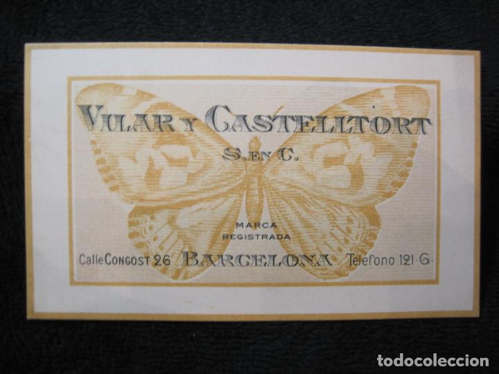 Outros artigos de papel: BARCELONA-VILAR Y CASTELLTORT-TARJETA PUBLICIDAD ANTIGUA-VER FOTOS-(74.980)