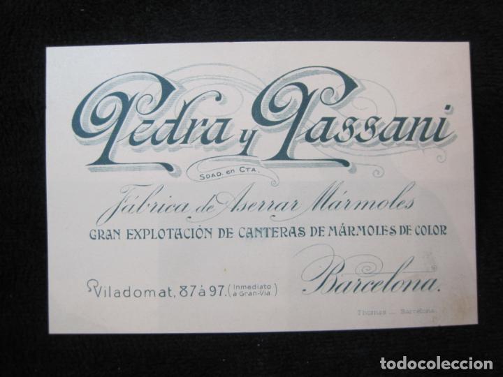 Outros artigos de papel: BARCELONA-FABRICA DE ASERRAR MARMOLES-PEDRA Y PASSANI-TARJETA PUBLICIDAD ANTIGUA-VER FOTOS-(74.986)