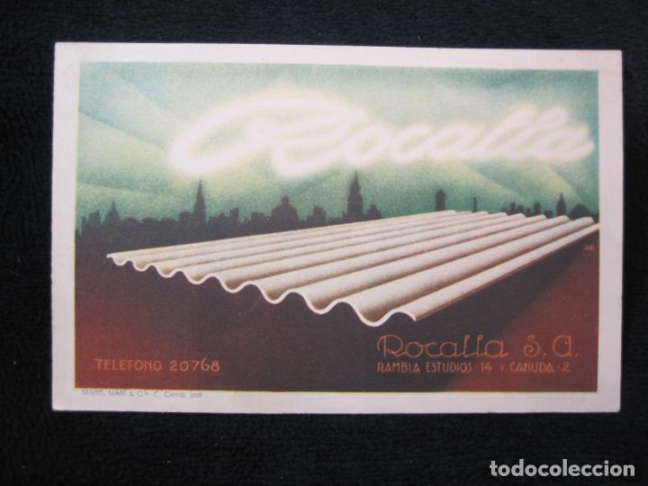Outros artigos de papel: BARCELONA-ROCALLA S.A.-TARJETA PUBLICIDAD ANTIGUA-VER FOTOS-(74.988)