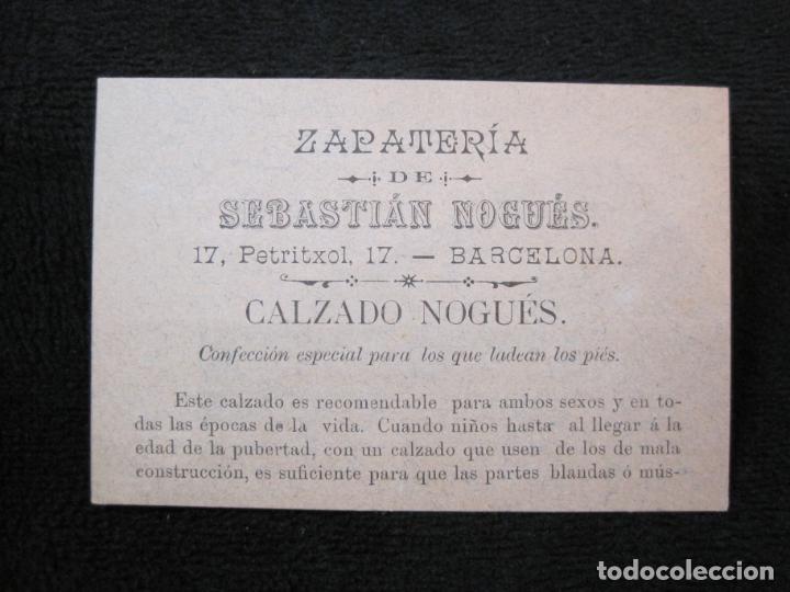 Outros artigos de papel: BARCELONA-ZAPATERIA DE SEBASTIAN NOGUES-CALZADO-TARJETA PUBLICIDAD ANTIGUA-VER FOTOS-(74.991)