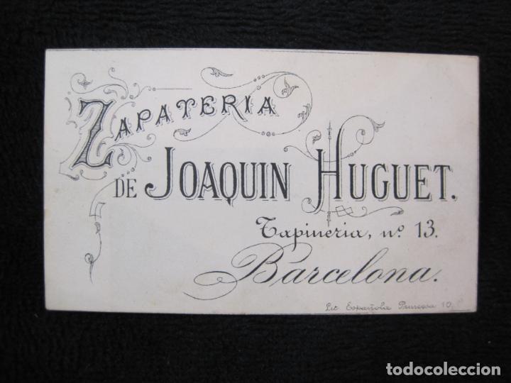 Outros artigos de papel: BARCELONA-ZAPATERIA DE JOAQUIN HUGUET-TARJETA PUBLICIDAD ANTIGUA-VER FOTOS-(74.992)