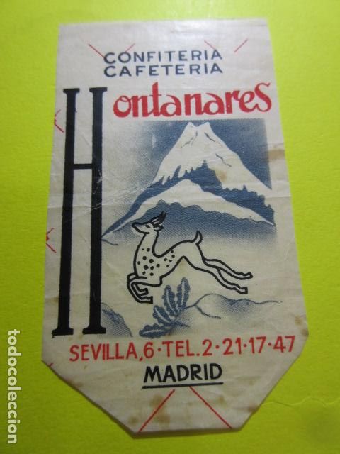 Otros Art&iacute;culos de Coleccionismo en Papel: CONFITERIA CAFETERIA HONTANARES SEVIILA 6 MADRID