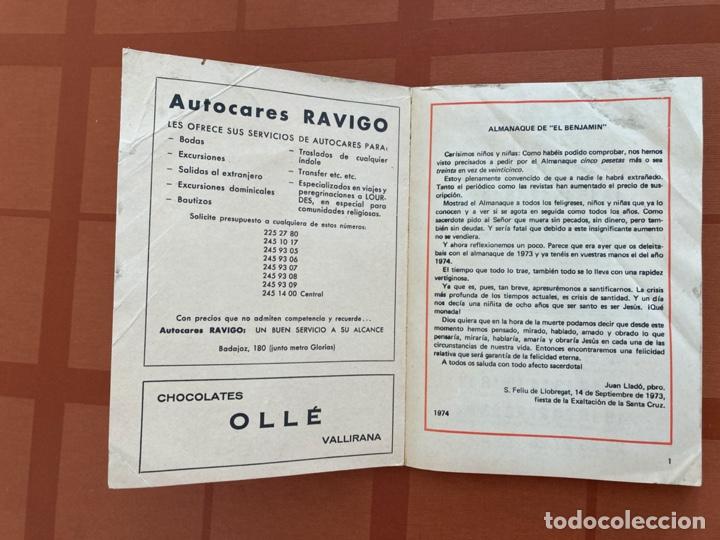 Otros art&iacute;culos de coleccionismo en papel: EL BENJAMIN, ALMANAQUE, 1974 - Foto 8