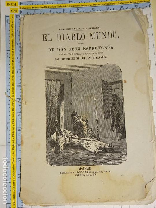 Otros Art&iacute;culos de Coleccionismo en Papel: POEMA EL DIABLO MUNDO. DON JOS&Eacute; ESPRONCEDA. MADRID A&Ntilde;O 1868. BIBLIOTECA DE FERROCARRILES. 18