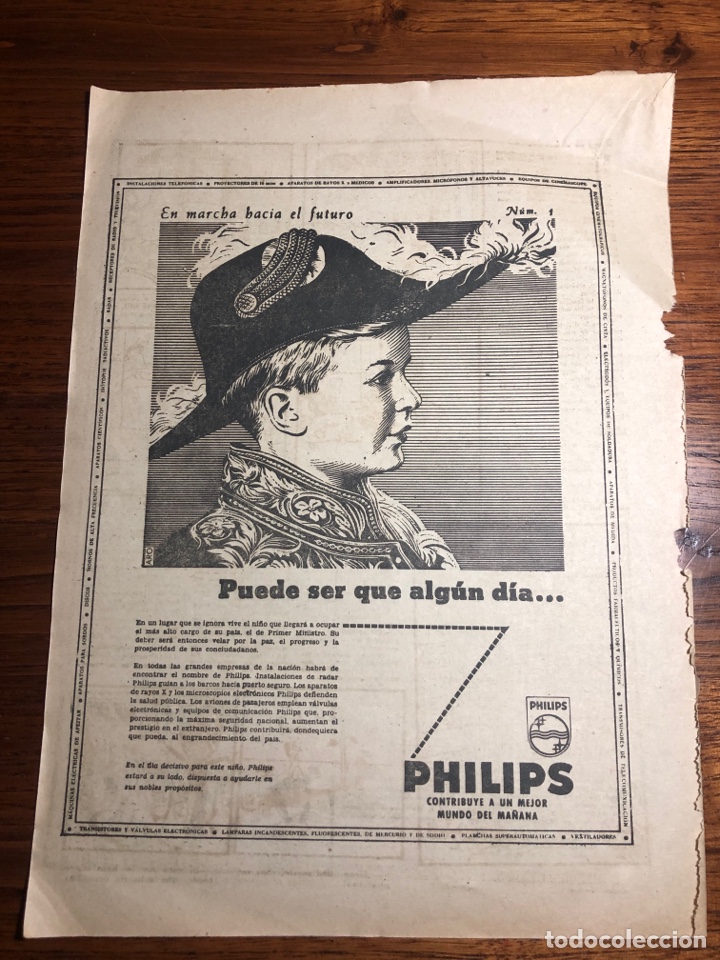 Otros art&iacute;culos de coleccionismo en papel: HOJA DE PUBLICIDAD PHILIPS