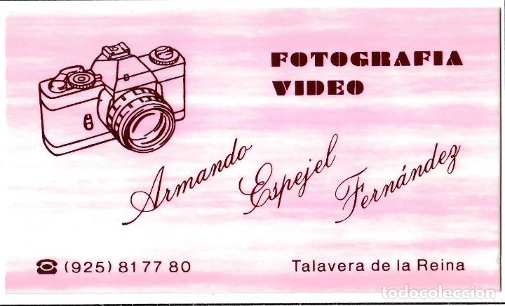 Otros art&iacute;culos de coleccionismo en papel: TARJETA DE VISITA COMERCIAL FOTOGRAFIA ARMANDO ESPEJEL FERNANDEZ TALAVERA DE LA REINA (TOLEDO)