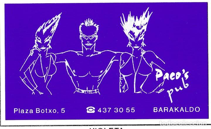 Otros art&iacute;culos de coleccionismo en papel: TARJETA DE VISITA COMERCIAL PACO'S PUB PLAZA BOTXO BARACALDO (VIZCAYA)