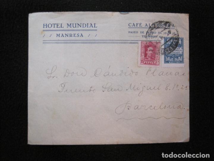 Outros artigos de papel: MANRESA-HOTEL MUNDIAL-CAFE ALHAMBRA-PUBLICIDAD PAPEL FUMAR PAY PAY EN EL REVERSO-VER FOTOS-(K-1917)