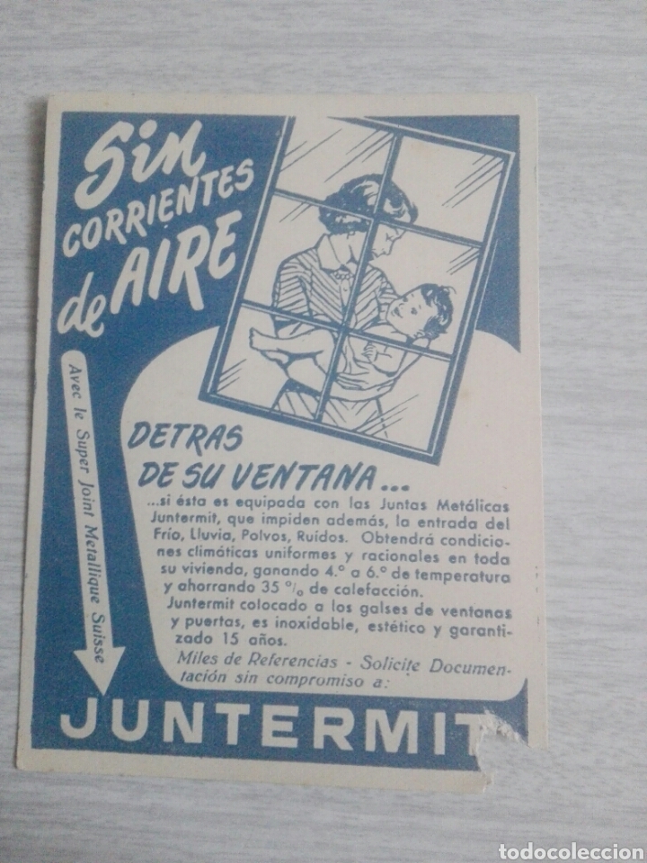 Otros art&iacute;culos de coleccionismo en papel: Propaganda de ventanas y aislantes juntermit barcelona