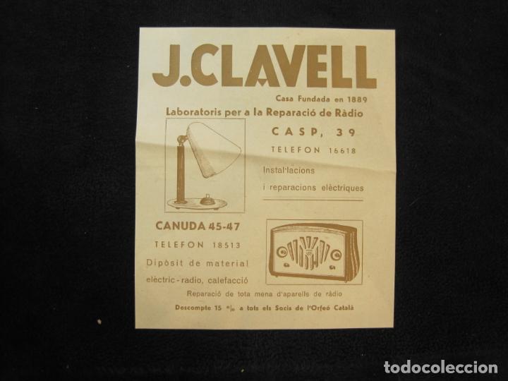 Outros artigos de papel: BARCELONA-J.CLAVELL-LABORATORIS REPARACIO RADIO-PUBLICITAT ANTIGA-VER FOTOS-(K-1966)
