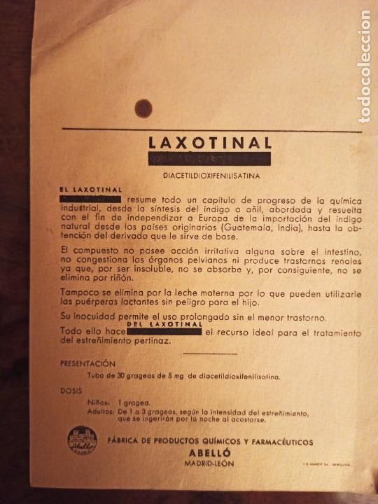 Otros art&iacute;culos de coleccionismo en papel: Laxotinal medicamento Abell&oacute; - Foto 2