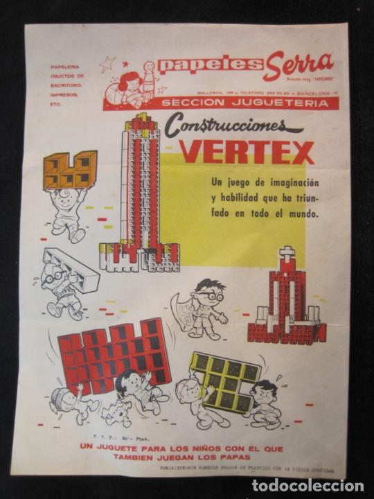 Outros artigos de papel: CONSTRUCCIONES VERTEX-PUBLICIDAD JUGUETES-PAPELES SERRA-JUGUETERIA-VER FOTOS-(V-22.559)