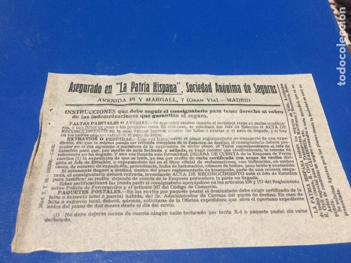 Otros Art&iacute;culos de Coleccionismo en Papel: Antigua folleto / propaganda asegurado en la Patria Hispana sociedad an&oacute;nima de seguros a&ntilde;os 20-30